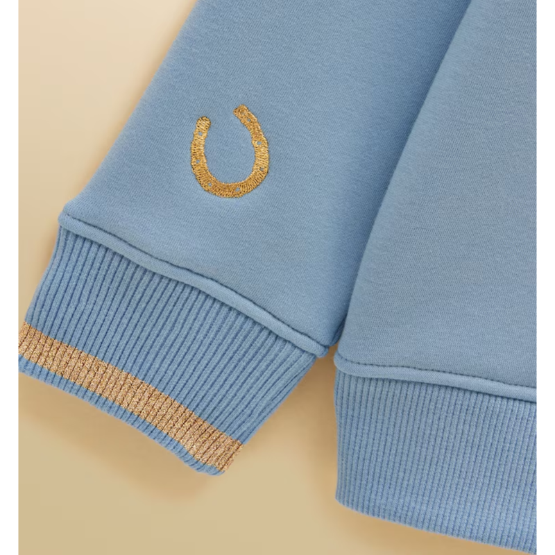 Joules Girl's Mackenzie Sweatshirt  - Blue Horse-3