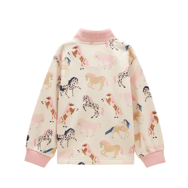 Joules Girls' Burnham Sweatshirt - Cream Horse Print-1
