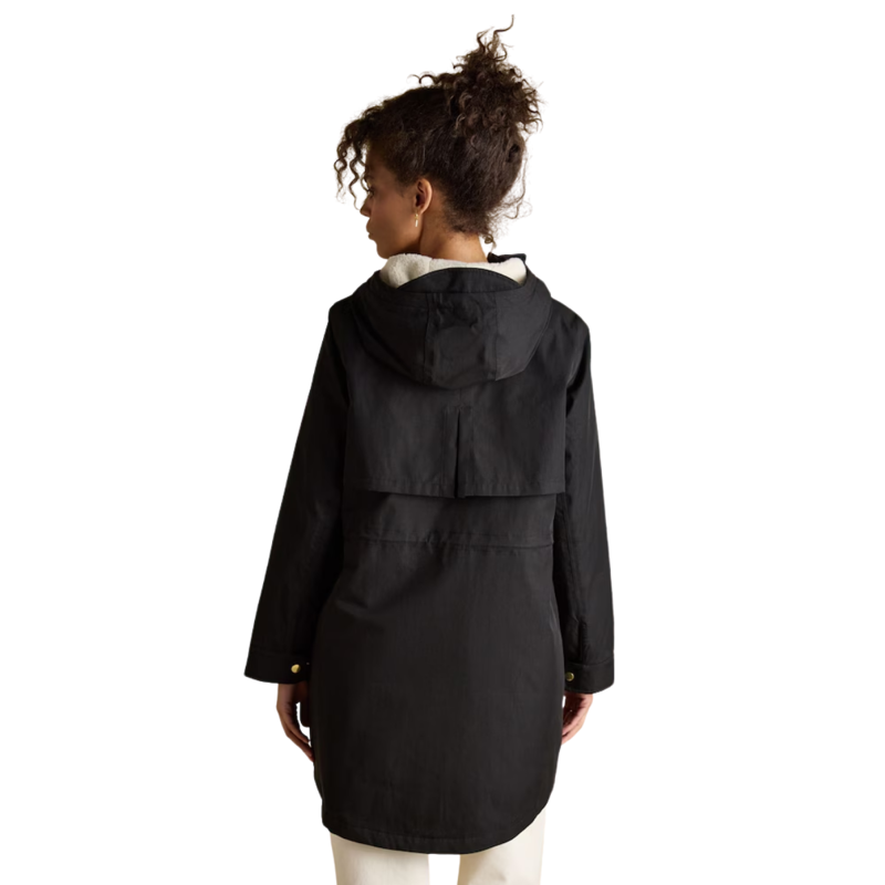 Joules Ladies Portwell Cosy Fleece Lined Raincoat - Black-1