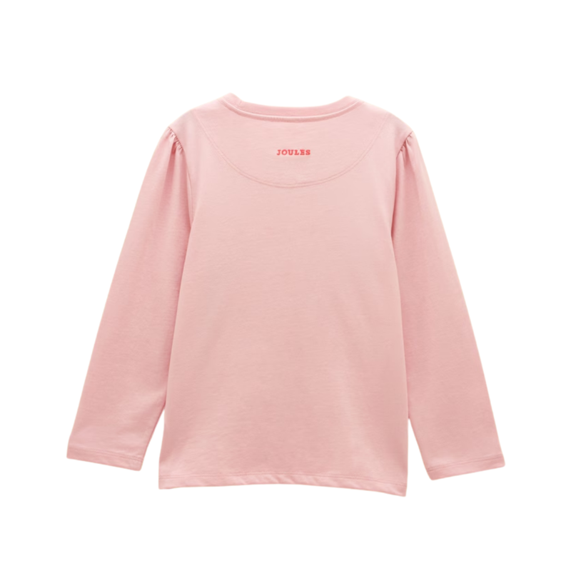 Joules Girls' Ava Applique Long Sleeve Top - Pink Horse-1