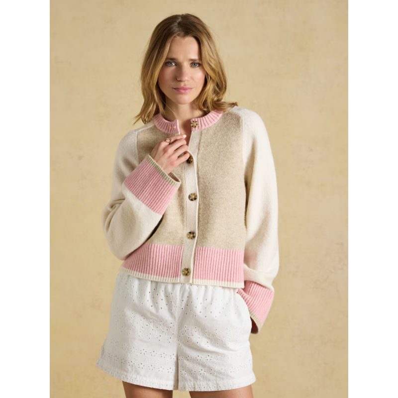 Joules Ladies Nora Cardigan - Cream-1