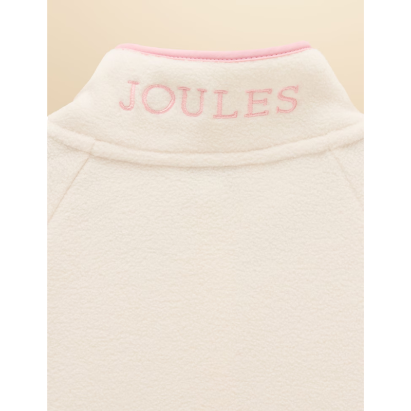 Joules Girls' Breeze Polar Fleece Quarter Zip - Cream Colourblock-4