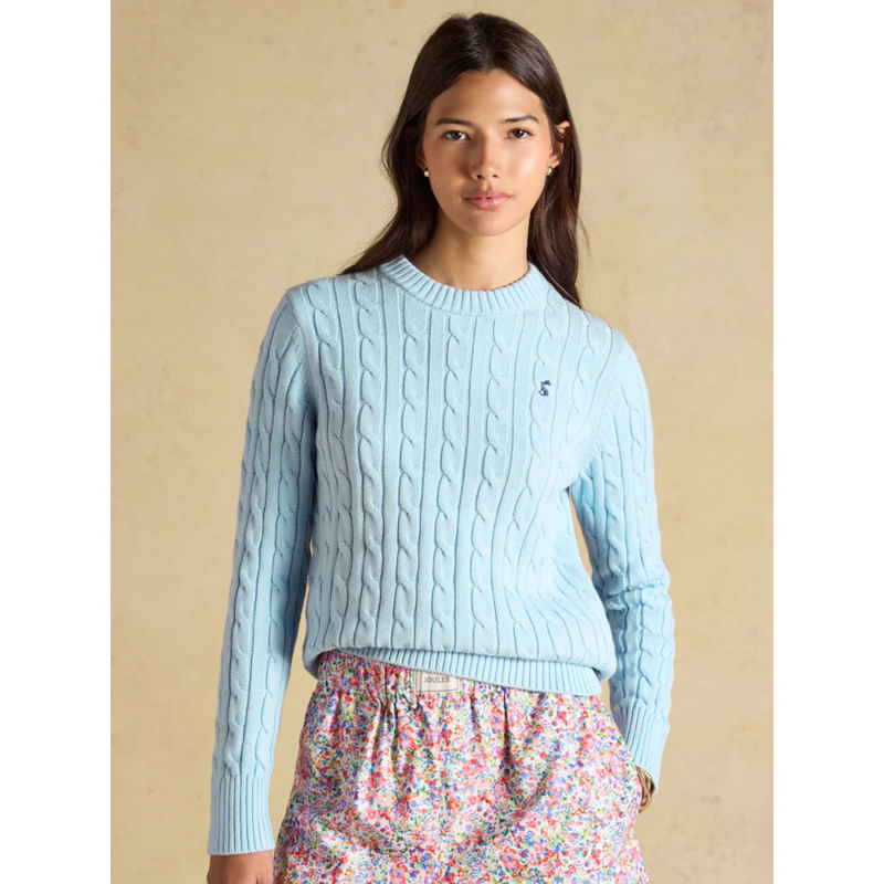Joules Ladies Classic Cable Jumper - Light Blue-1
