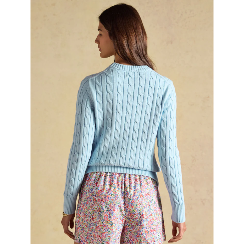 Joules Ladies Classic Cable Jumper - Light Blue-2