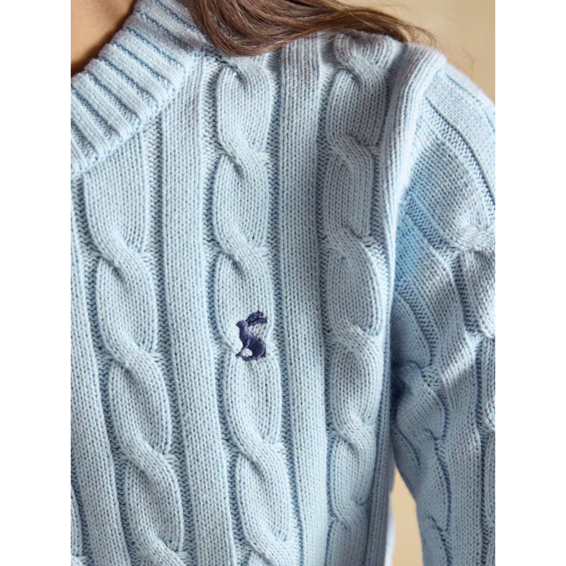 Joules Ladies Classic Cable Jumper - Light Blue-3
