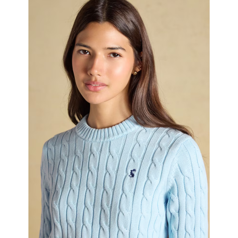 Joules Ladies Classic Cable Jumper - Light Blue-6