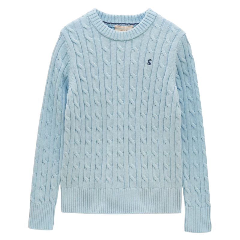 Joules Ladies Classic Cable Jumper - Light Blue