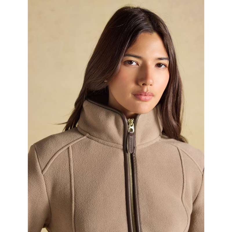 Joules Ladies Heritage Full Zip Fleece - Mink Brown-5