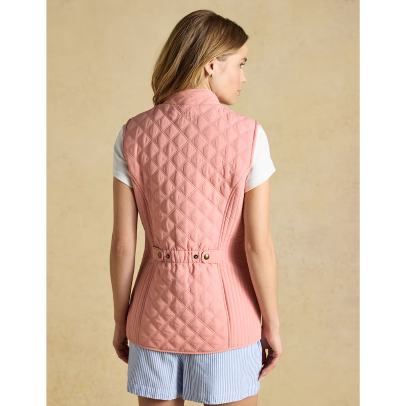 Joules Ladies Minx Showerproof Diamond Quilted Gilet - Pink-2