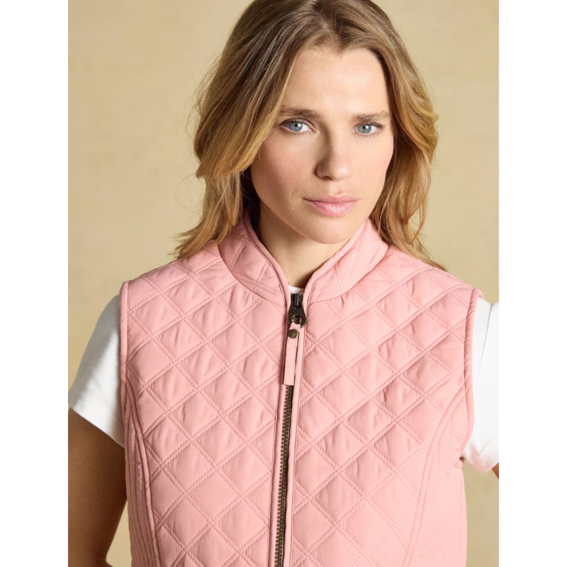 Joules Ladies Minx Showerproof Diamond Quilted Gilet - Pink-4