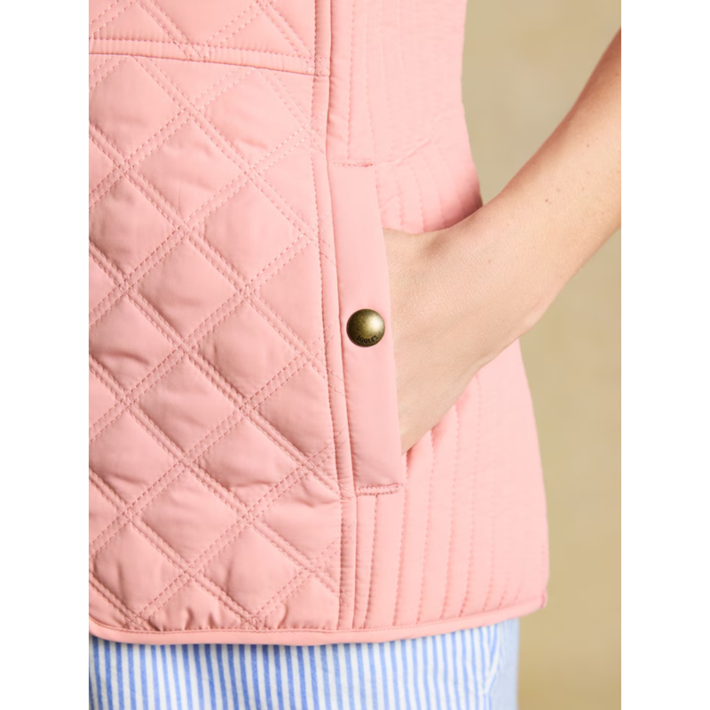 Joules Ladies Minx Showerproof Diamond Quilted Gilet - Pink-5