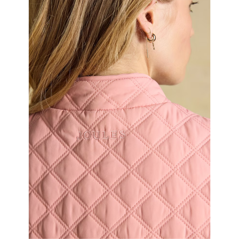 Joules Ladies Minx Showerproof Diamond Quilted Gilet - Pink-7