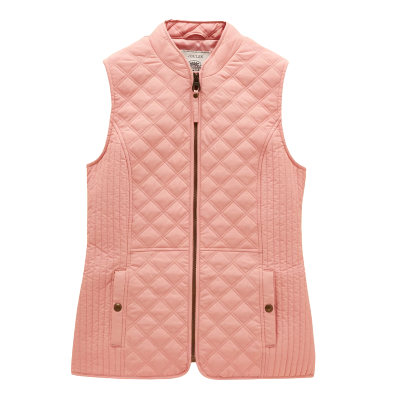 Joules Ladies Minx Showerproof Diamond Quilted Gilet - Pink