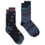 Joules Men's Kingsbury 2 Pack Socks - Navy Birds