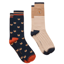 Joules Men's Kingsbury 2 Pack Socks - Tan/Navy Fox