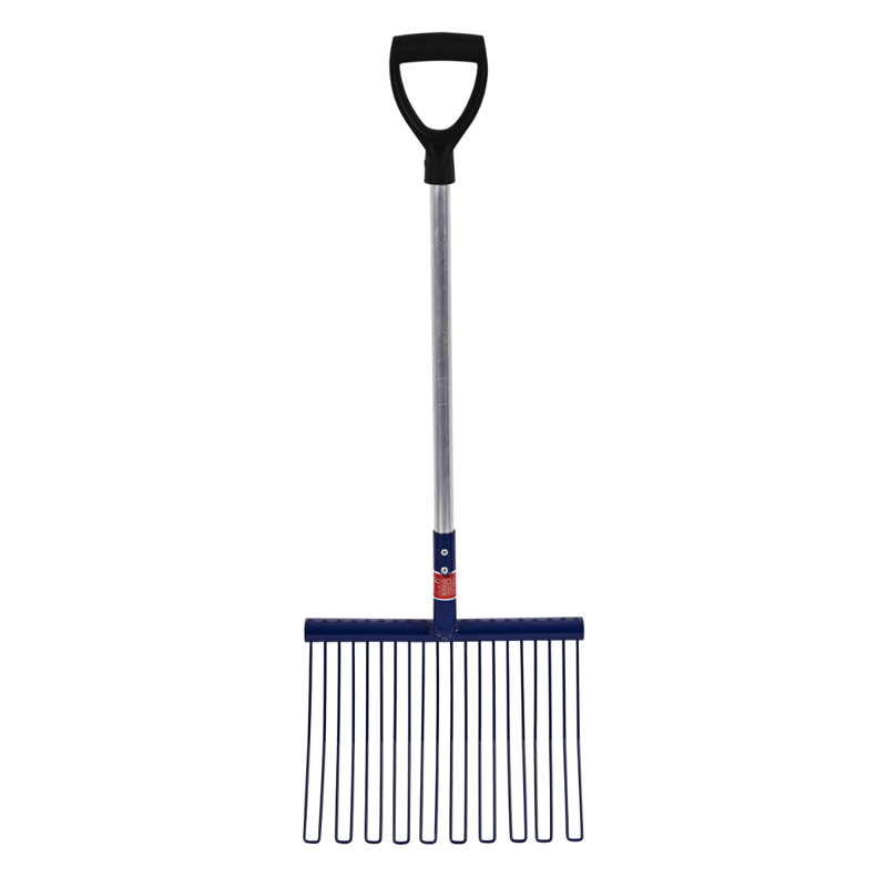 Red Gorilla Rubber Matting Fork D-Grip Short Handle - Blue