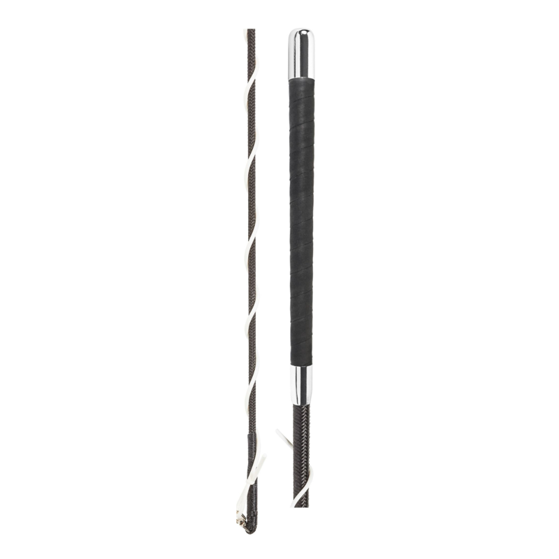 Fleck Nylon Weave Wrapped Grip Lunge Whip - Black