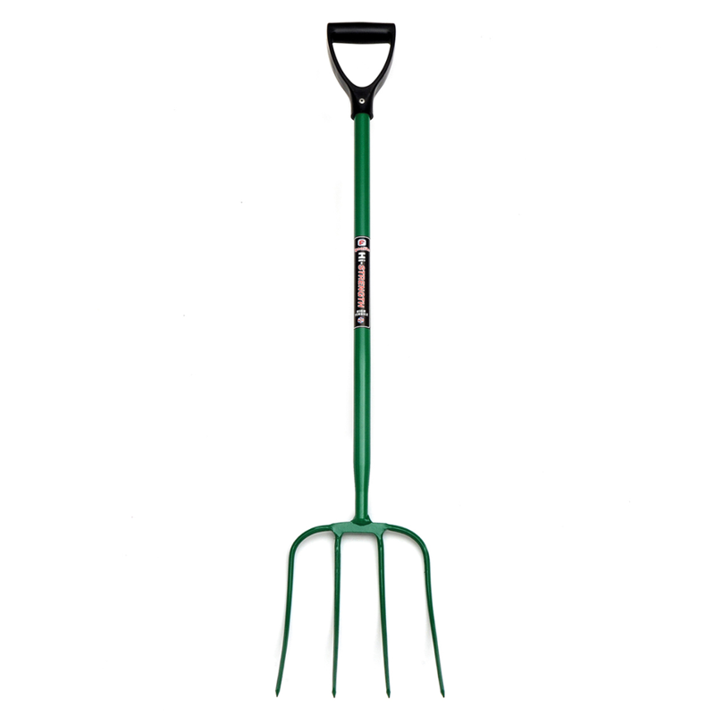 Fyna-Lite Hi-Strength 4 Prong D-Grip Manure Fork - Green 