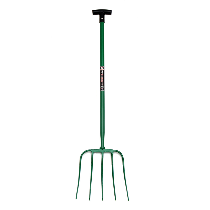 Fyna-Lite T Handle 5 Prong Manure Fork - Green