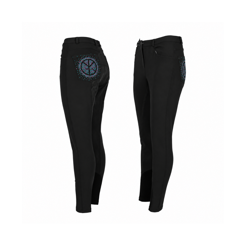 Montar Kids Peace Sign Full Seat Breeches 2097 - Black