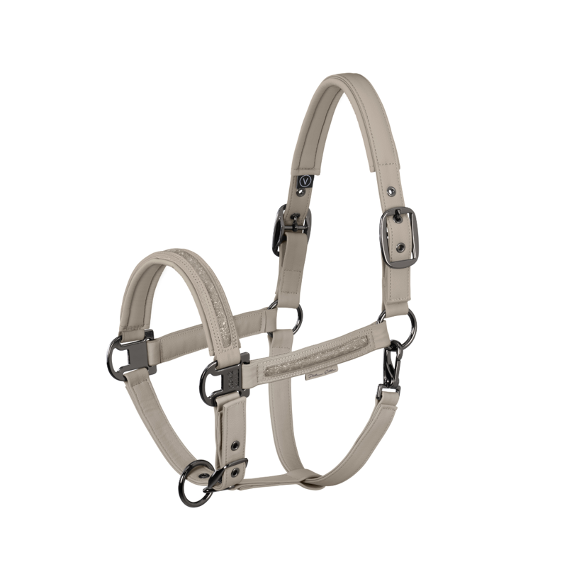 Eskadron Faux Leather Jewel Headcollar - Pale Grey