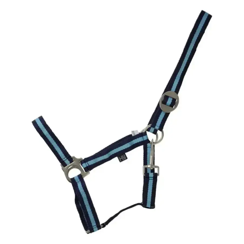Hy Equestrian Duo Headcollar - Navy/Light Blue