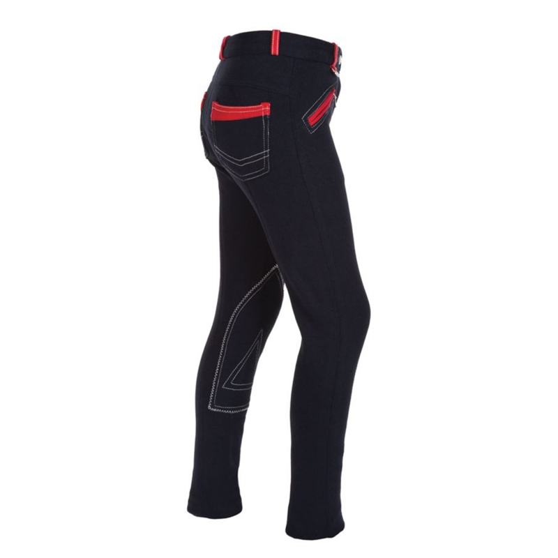 Hy Equestrian Diesel Children's Jodhpurs - Navy/Red-1