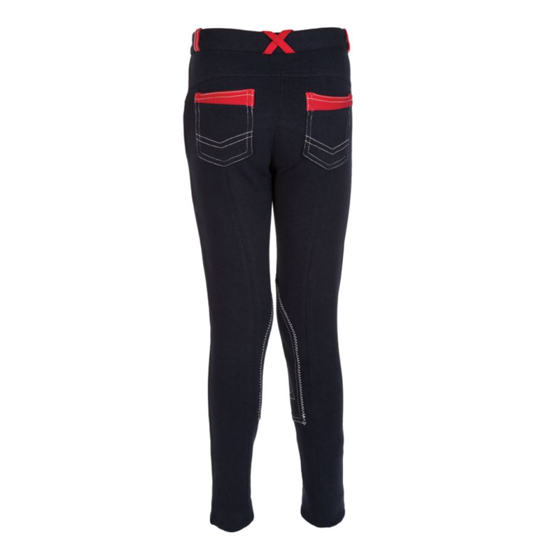 Hy Equestrian Diesel Children's Jodhpurs - Navy/Red-2