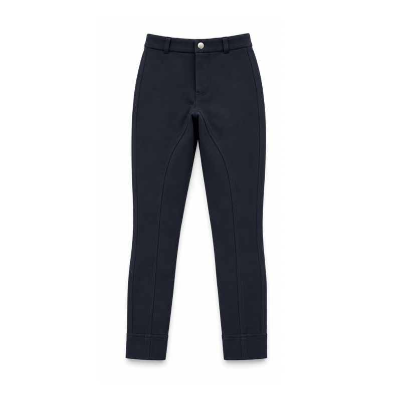 Shires Children's Cotton Knitted Jodhpurs - Navy-2