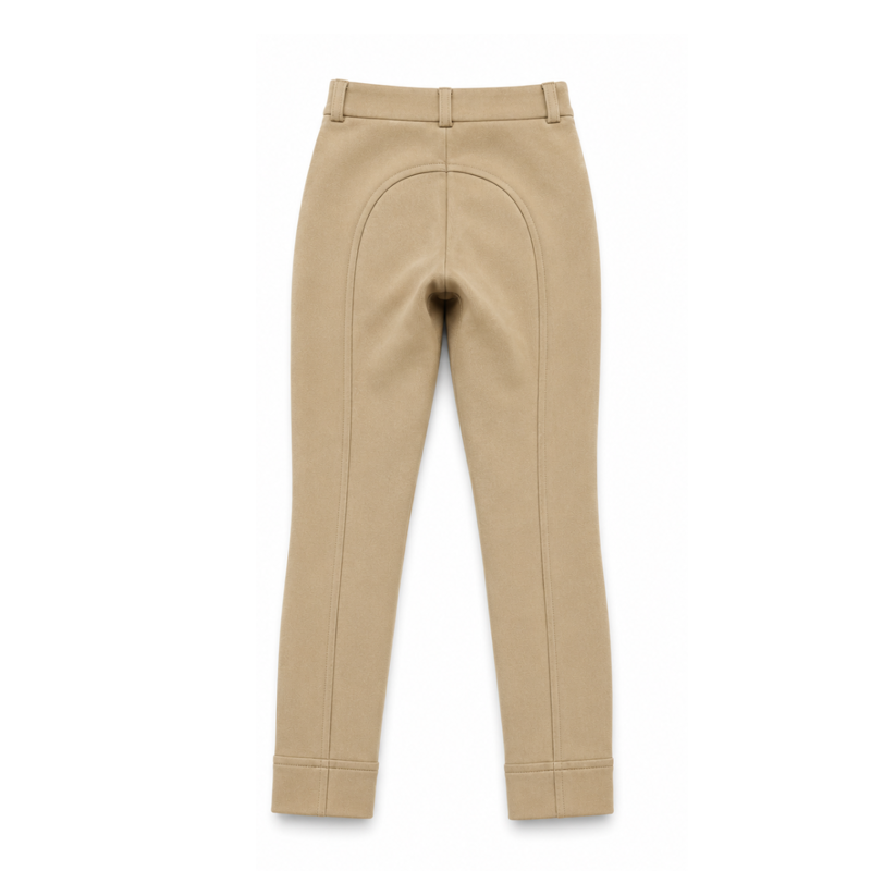 Shires Childrens Cotton Knitted Jodhpurs - Beige-3