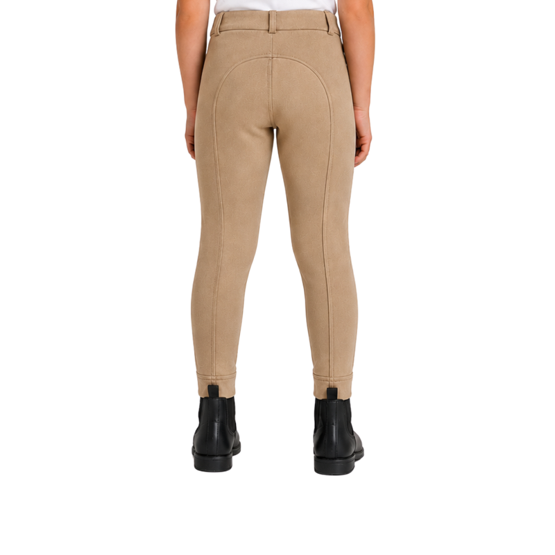 Shires Childrens Cotton Knitted Jodhpurs - Beige-1