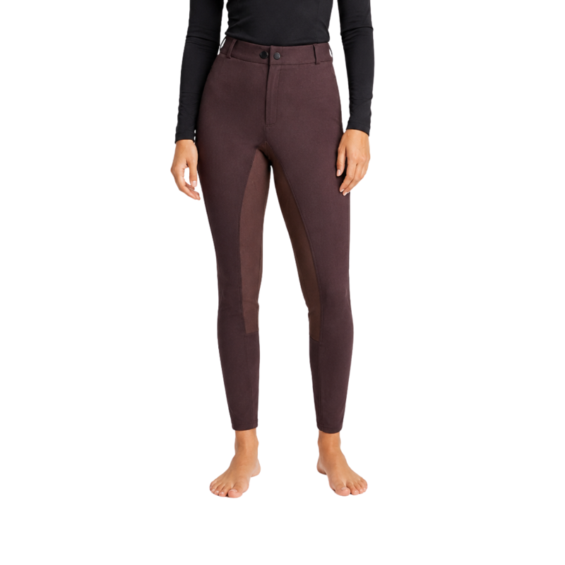 Shires Ladies Cotton Knitted Jodhpurs - Brown/Light Brown