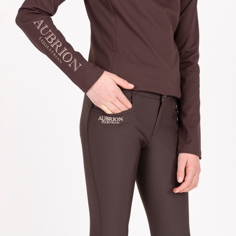 Aubrion Equestrian Young Rider Breeches - Espresso-3