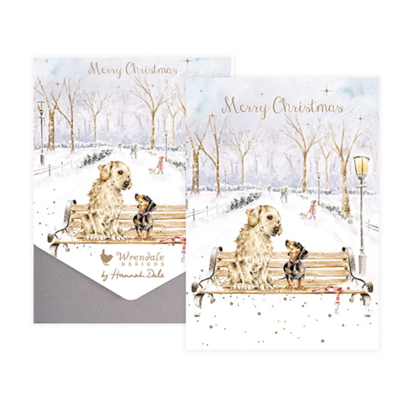 Wrendale Designs 'Winter Walks' Golden Retriever and Dachshund Card Pack