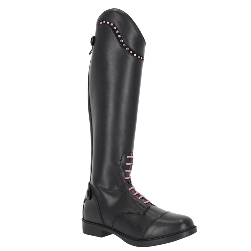 QHP Junior Lucky Star Long Riding Boot - Black-1