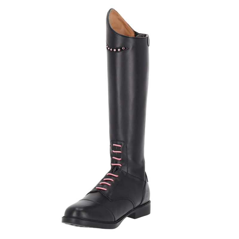 QHP Junior Lucky Star Long Riding Boot - Black-4