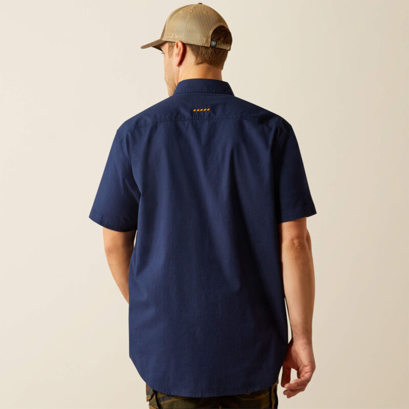 Ariat Men's Rebar Made Tough DuraStretch Work Shirt -  Navy-1