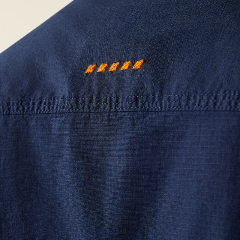 Ariat Men's Rebar Made Tough DuraStretch Work Shirt -  Navy-5