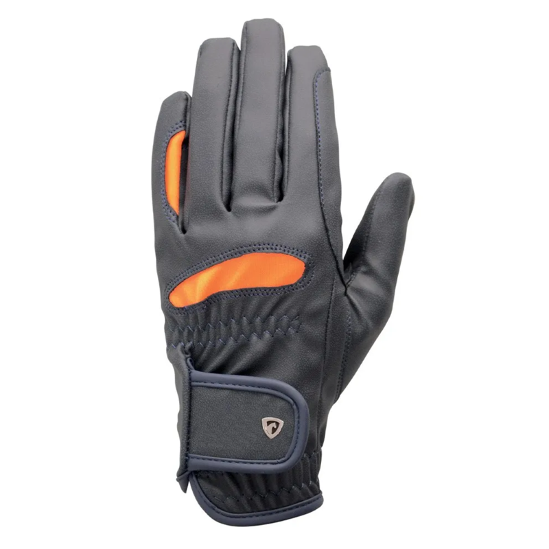 Hy Equestrian Lightweight Riding Gloves - Navy/Orange