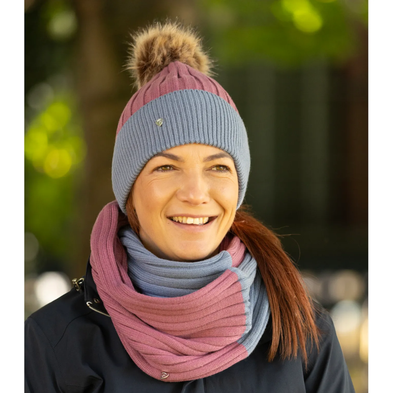 Hy Equestrian Synergy Luxury Bobble Hat- Grape/Riviera-1