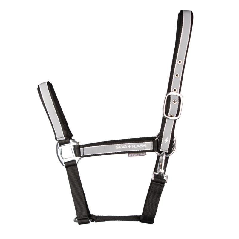Hy Equestrian Silva Flash Headcollar - Black/Reflective Silver