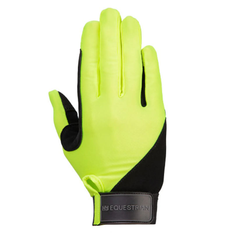 Hy Equestrian Absolute Fit Gloves - Reflective Yellow-1