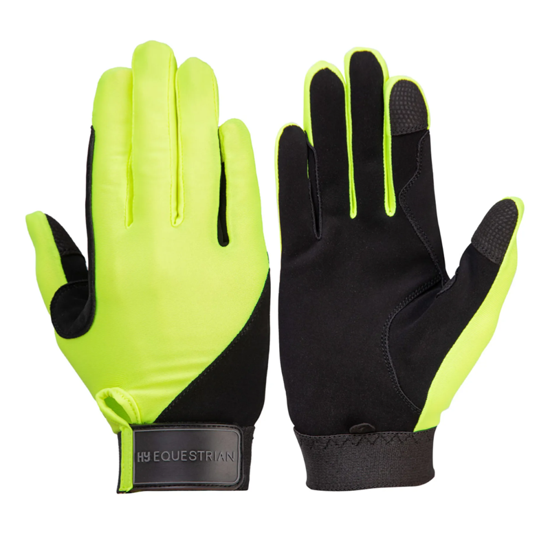 Hy Equestrian Absolute Fit Gloves - Reflective Yellow