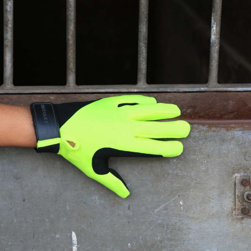 Hy Equestrian Absolute Fit Gloves - Reflective Yellow-2