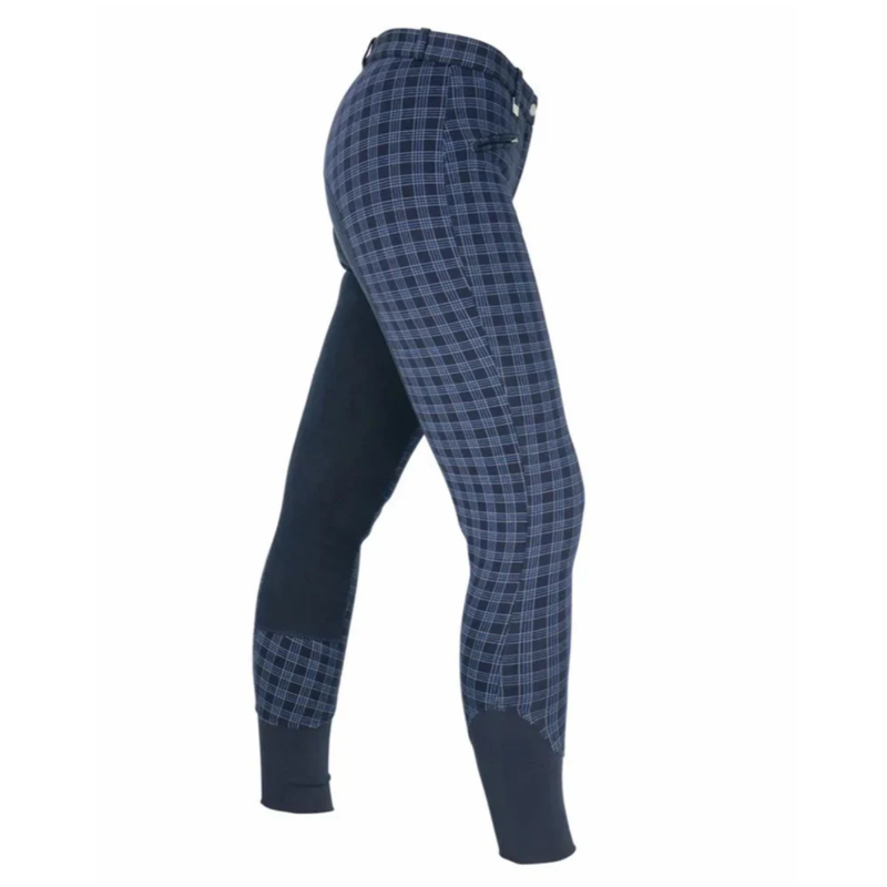 Hy Equestrian Harby Ladies Breeches - Navy Check-1