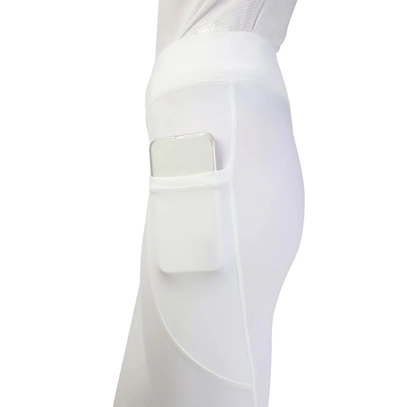 Hy Equestrian Children's Selah Competition Riding Tights - White-2