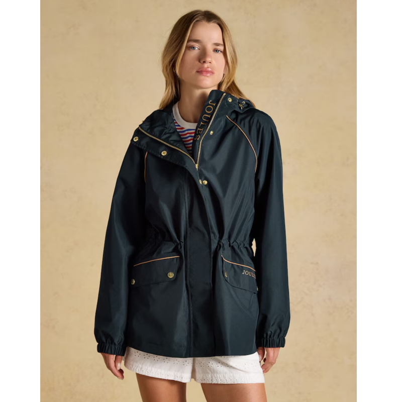 Joules Ladies Everdry Waterproof Packable Raincoat - Navy-1