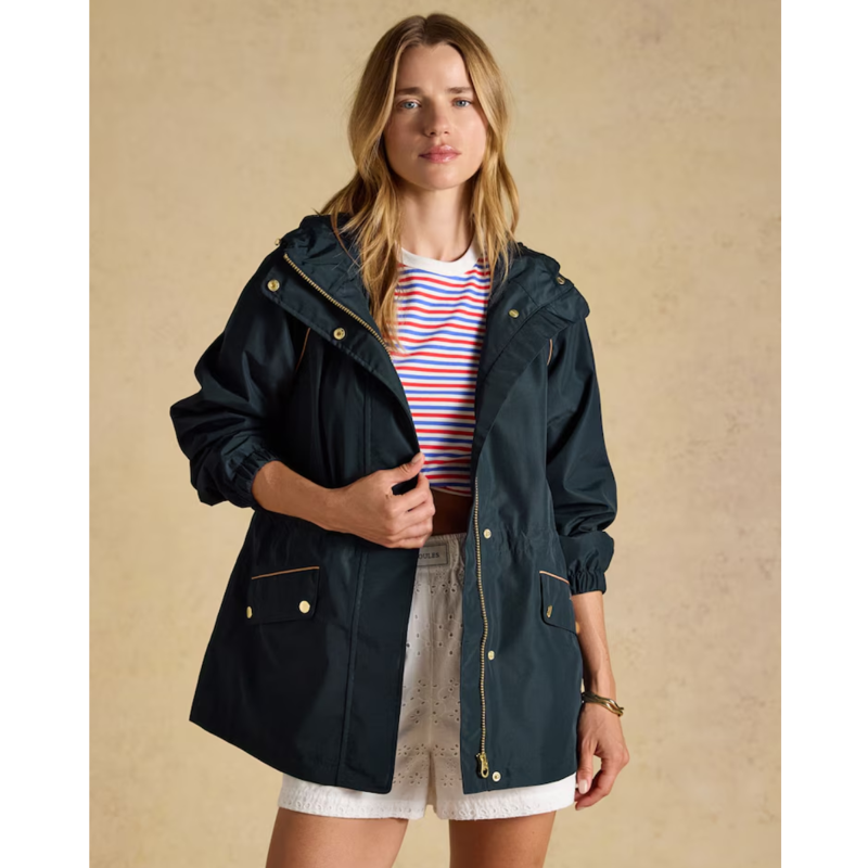 Joules Ladies Everdry Waterproof Packable Raincoat - Navy-5