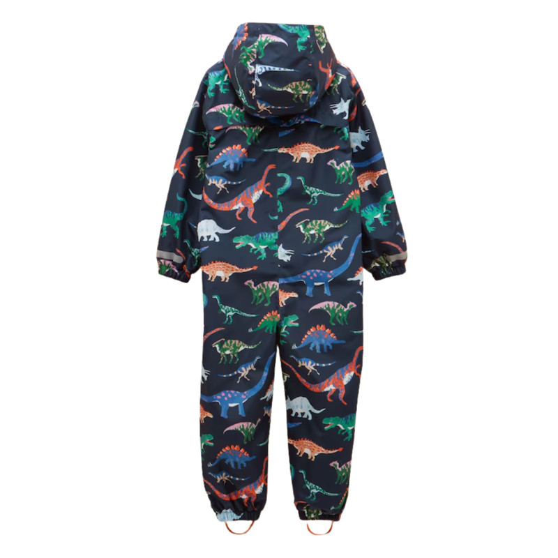 Joules Boys' Raindrop Waterproof Packaway Puddlesuit - Navy-1
