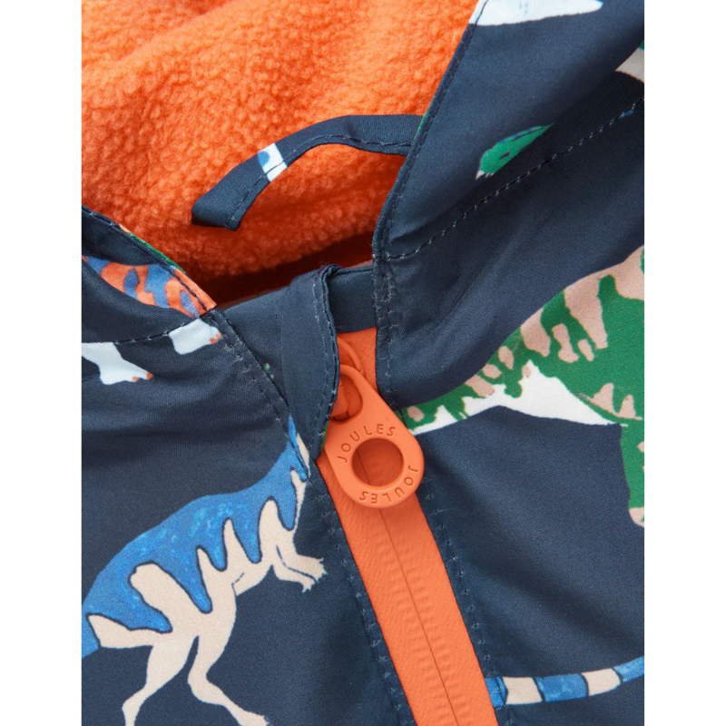 Joules Boys' Raindrop Waterproof Packaway Puddlesuit - Navy-2